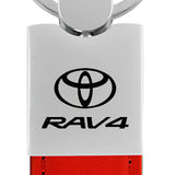 Toyota RAV4 Duo Leather / Chrome Key Chain Fob - Black - Official Licensed