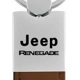 Jeep Renegade Duo Leather / Chrome Key Chain Fob - Official Licensed