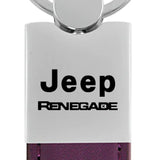 Jeep Renegade Duo Leather / Chrome Key Chain Fob - Official Licensed