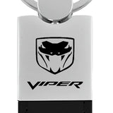 Dodge Viper (Fangs) Duo Leather / Chrome Key Chain Fob - Official Licensed