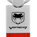 Dodge Viper (Fangs) Duo Leather / Chrome Key Chain Fob - Official Licensed