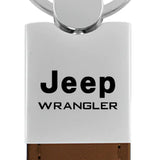 Jeep Wrangler Duo Leather / Chrome Key Chain Fob - Official Licensed