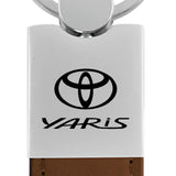 Toyota Yaris Duo Leather / Chrome Key Chain Fob - Official Licensed