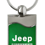 Jeep Commander Rectangular Wave Key Chain Fob - Official Licensed