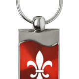 Fleur-De-Lis Rectangular Wave Key Chain Fob - Official Licensed
