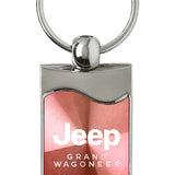Jeep Grand Wagoneer Rectangular Wave Key Chain Fob - Official Licensed