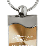 Ford Mustang Rectangular Wave Key Chain Fob - Official Licensed