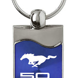 Ford Mustang 50 Years Rectangular Wave Key Chain Fob - Official Licensed