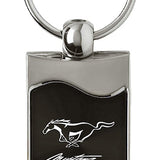 Ford Mustang Script Rectangular Wave Key Chain Fob - Official Licensed