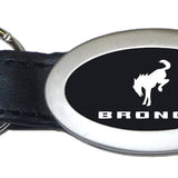 Ford Bronco 2020 Oval Leather Key Chain Fob - Black - Official Licensed