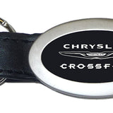 Chrysler Crossfire Oval Leather Key Chain Fob - Black - Official Licensed