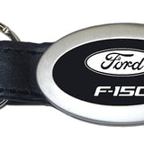 Ford F-150 Oval Leather Key Chain Fob - Black - Official Licensed