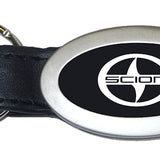 Scion Oval Leather Key Chain Fob - Black - Official Licensed