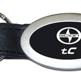 Scion tC Oval Leather Key Chain Fob - Black - Official Licensed