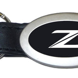 Nissan Z (New) Oval Leather Key Chain Fob - Black - Official Licensed