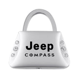 Jeep Compass Jeweled Purse Key Chain Fob - Silver - Official Licensed