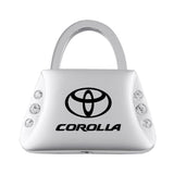 Toyota Corolla Jeweled Purse Key Chain Fob - Silver - Official Licensed