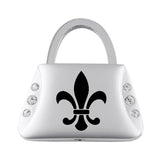 Fleur-De-Lis Jeweled Purse Key Chain Fob - Silver - Official Licensed