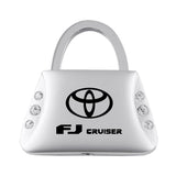 Toyota FJ Cruiser Jeweled Purse Key Chain Fob - Silver - Official Licensed