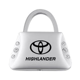 Toyota Highlander Jeweled Purse Key Chain Fob - Silver - Official Licensed