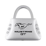 Ford Mustang GT Jeweled Purse Key Chain Fob - Silver - Official Licensed