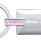Jeep Grand Cherokee Jeweled Rectangular Key Chain Fob - Official Licensed