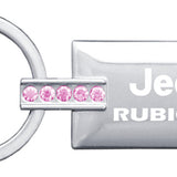 Jeep Rubicon Jeweled Rectangular Key Chain Fob - Pink - Official Licensed