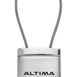 Nissan Altima Satin-Chrome Cable Key Chain Fob - Silver - Official Licensed