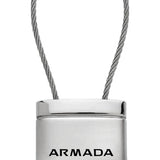 Nissan Armada Satin-Chrome Cable Key Chain Fob - Silver - Official Licensed