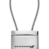 Dodge Stripe Satin-Chrome Cable Key Chain Fob - Silver - Official Licensed