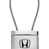 Honda Fit Satin-Chrome Cable Key Chain Fob - Silver - Official Licensed