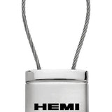 Mopar Hemi Satin-Chrome Cable Key Chain Fob - Silver - Official Licensed