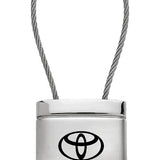Toyota Highlander Satin-Chrome Cable Key Chain Fob - Silver - Official Licensed