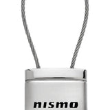 Nissan Nismo Satin-Chrome Cable Key Chain Fob - Silver - Official Licensed