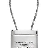 Chrysler PT Cruiser Satin-Chrome Cable Key Chain Fob - Silver - Official Licensed