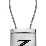 Nissan Z (New) Satin-Chrome Cable Key Chain Fob - Silver - Official Licensed