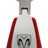 RAM Tough Leather Teardrop Key Chain Fob - Red - Official Licensed