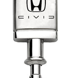 Honda Civic (Reverse C) Satin-Chrome Valet Key Chain Fob - Silver - Official Licensed