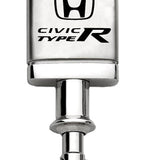 Honda Civic Type R Satin-Chrome Valet Key Chain Fob - Silver - Official Licensed