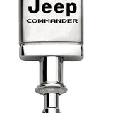 Jeep Commander Satin-Chrome Valet Key Chain Fob - Silver - Official Licensed