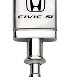 Honda Civic SI Satin-Chrome Valet Key Chain Fob - Silver - Official Licensed