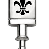 Fleur-De-Lis Satin-Chrome Valet Key Chain Fob - Silver - Official Licensed