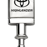 Toyota Highlander Satin-Chrome Valet Key Chain Fob - Silver - Official Licensed