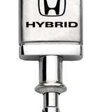 Honda Hybrid Satin-Chrome Valet Key Chain Fob - Silver - Official Licensed