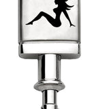 Sitting Lady Satin-Chrome Valet Key Chain Fob - Silver - Official Licensed