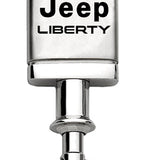 Jeep Liberty Satin-Chrome Valet Key Chain Fob - Silver - Official Licensed
