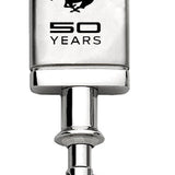 Ford Mustang 50 Years Satin-Chrome Valet Key Chain Fob - Silver - Official Licensed