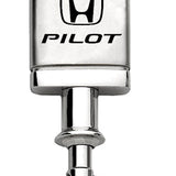 Honda Pilot Satin-Chrome Valet Key Chain Fob - Silver - Official Licensed