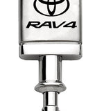Toyota RAV4 Satin-Chrome Valet Key Chain Fob - Silver - Official Licensed