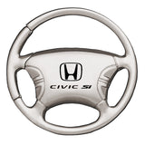 Honda Civic SI Steering Wheel Key Chain Fob - Silver - Official Licensed
